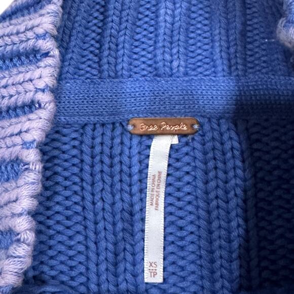 Free People Sweetheart Sweater Chunky Knit in Blue Egret - Picture 6 of 8